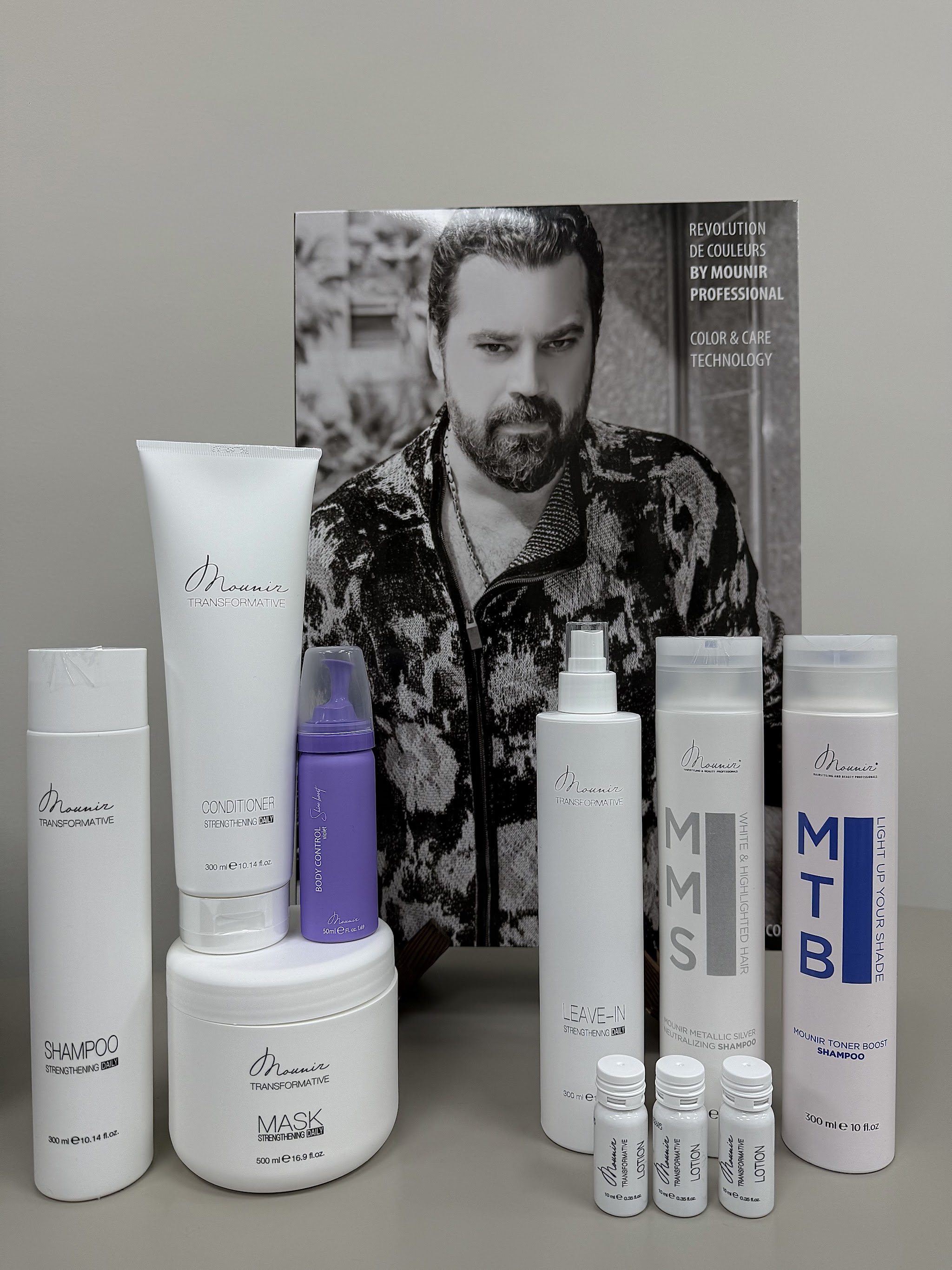 De verzorgingsproducten in de salon